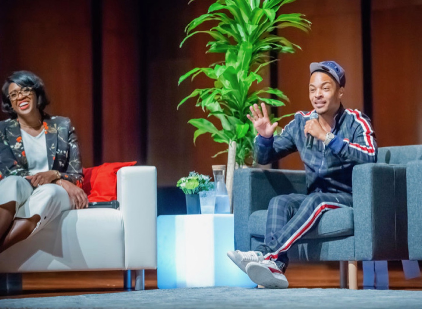T.I. speaking with Atlanta Public Schools students during the 2019 Dreaming Out Loud event